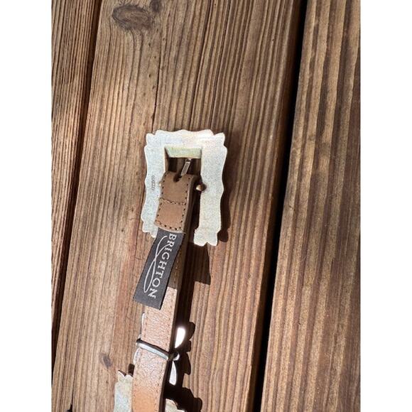 Vintage Brighton Light Tan Concho Belt Size M - Picture 5 of 5